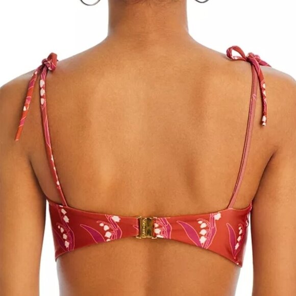 Juan De Dios San Miguel Hand Embroidered Bikini Top Sunset Wave Size XS Brown - Picture 3 of 4